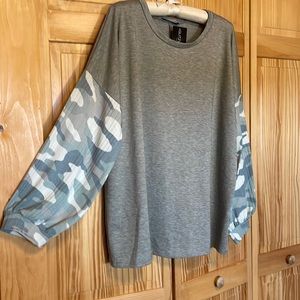 Camo sleeve top
